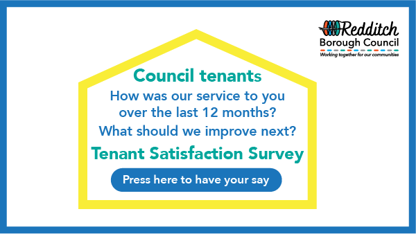 A banner advertising the tenant satisfaction survey